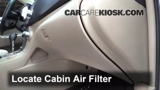 2012 Toyota Highlander 3.5L V6 Filtro de aire (interior) Cambio